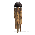 Bamboo Wind Chimes with Burned Design and Coconut Crown